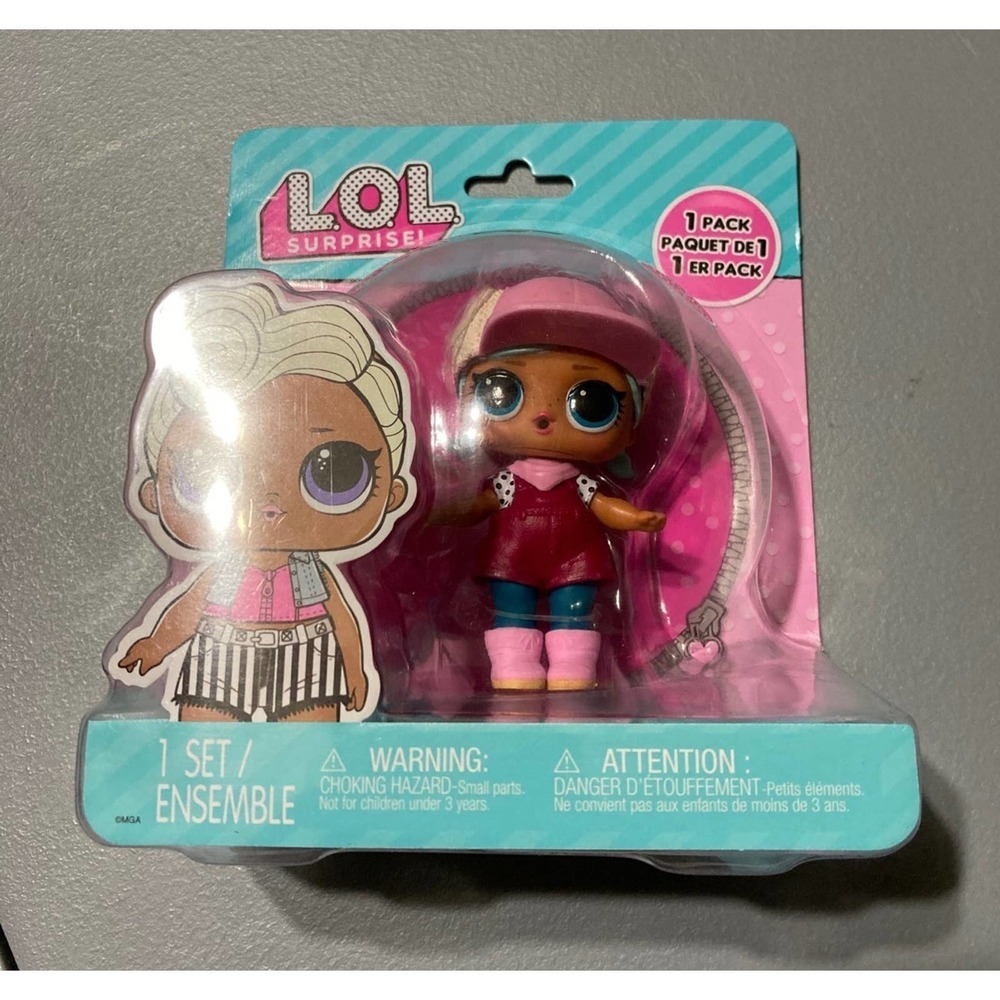L.O.L Surprise Little Tot‎ Girl Mini Doll Pink Hat & Boots Blue Hair blue eyes